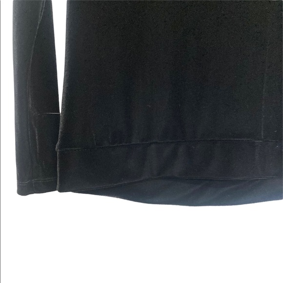 SM•JOE FRESH•NWT•BLACK CRUSHED VELVET LONG SLEEVE BLOUSE W COWL NECK• - Picture 4 of 5